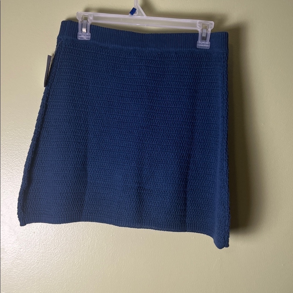 Zara Dark Blue Textured Mini Skirt - Picture 4 of 6